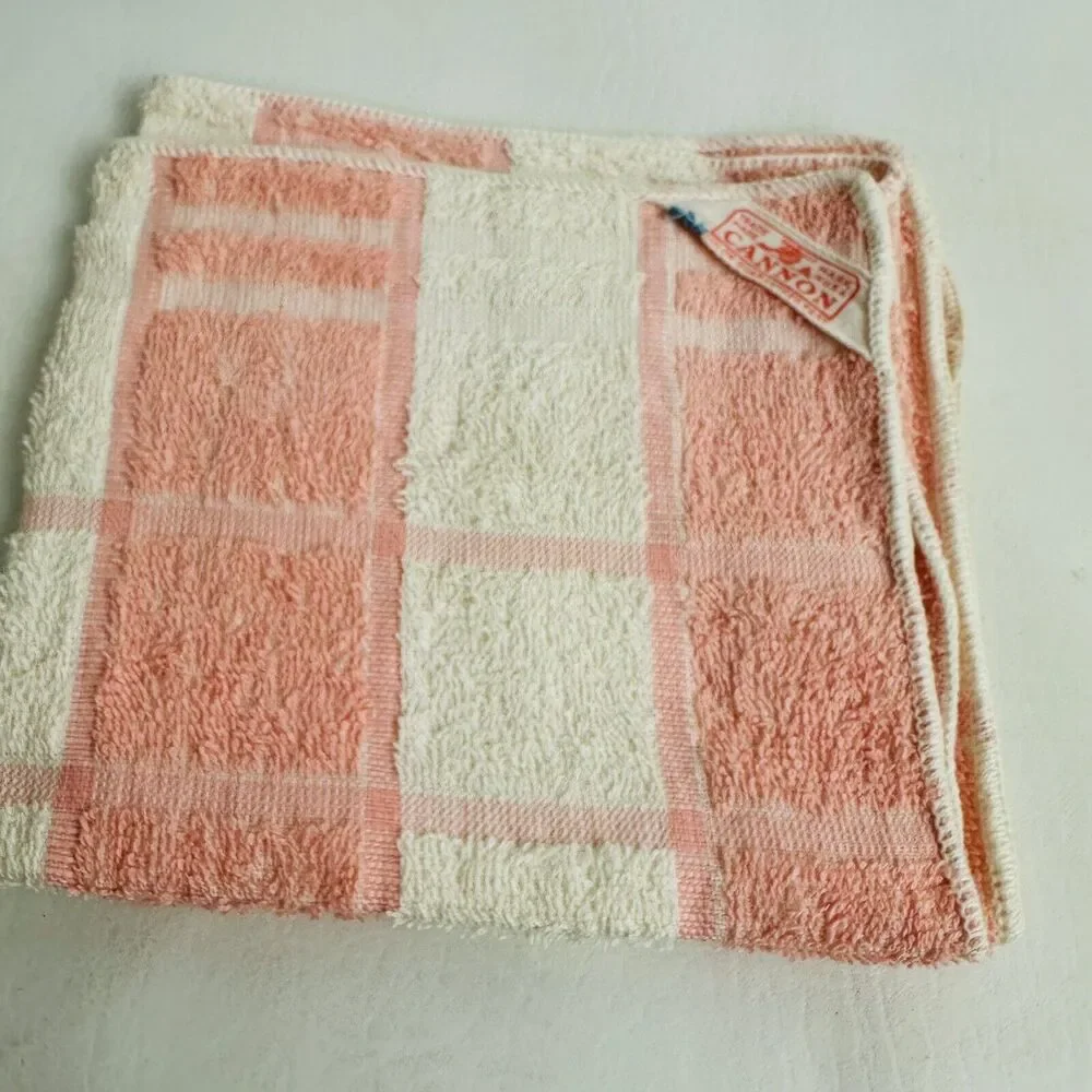 Vintage Cannon Cotton Wash Cloths Lot of 3‎ Bathroom Made In USA Textured NWOT